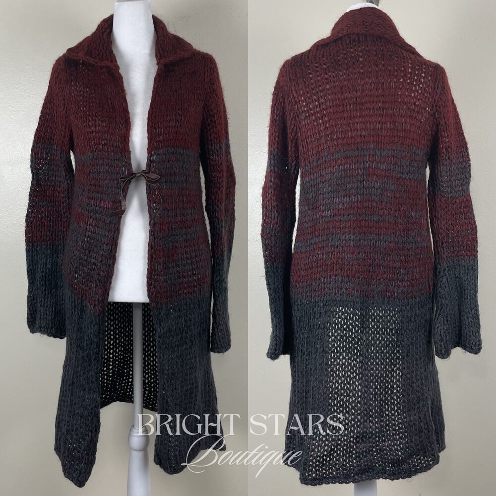 Rare Vintage Knit Ombre Duster Cardi ASO Willow Rosenberg BtVS Ashley Olsen Red - Picture 6 of 13